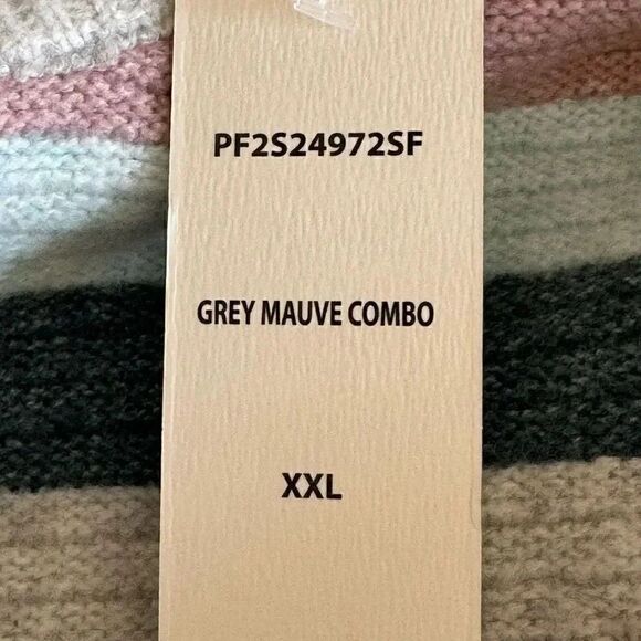 Pinque Multicolor Grey Mauve Combo Crewneck Long Sleeves Pullover SZ XXL # 1868 - Picture 12 of 13